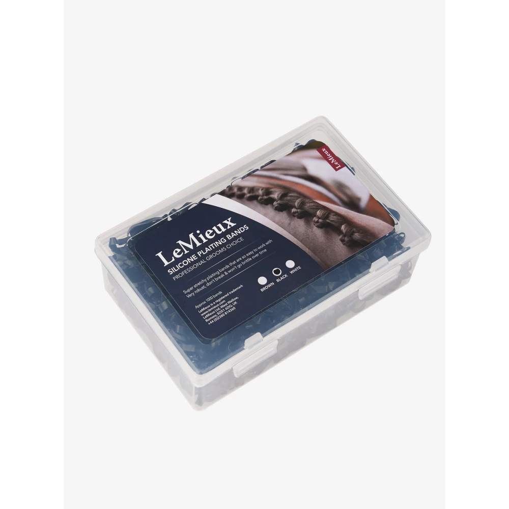 LeMieux Silicone Plaiting Bands  - Black in Black