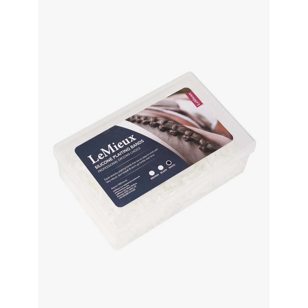 LeMieux Silicone Plaiting Bands  - White in White