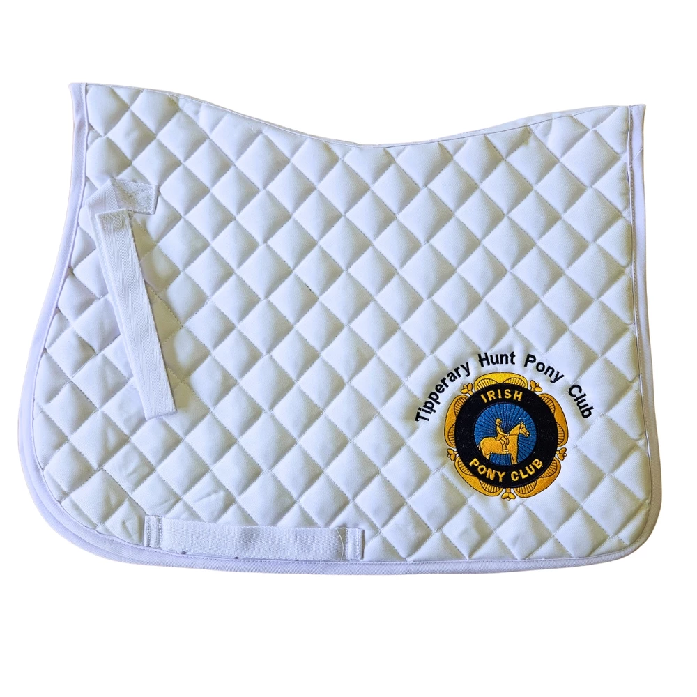 Agrihealth Tipperary Hunt Pony Club Embroidered Cotton Saddlecloth in White