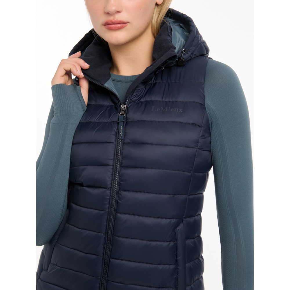 LeMieux Rose Hooded Puffer Gilet - Navy