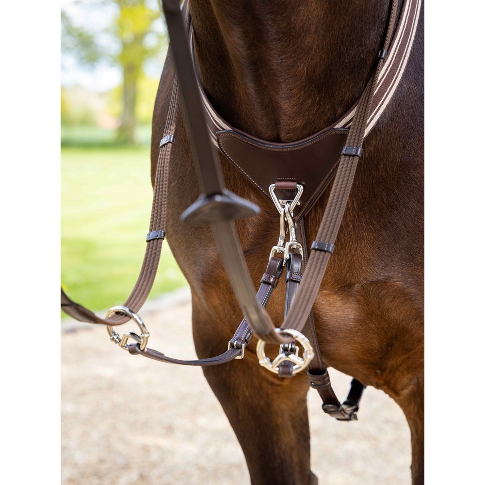 LeMieux Arika Elasticated Breastplate - Havana/Silver