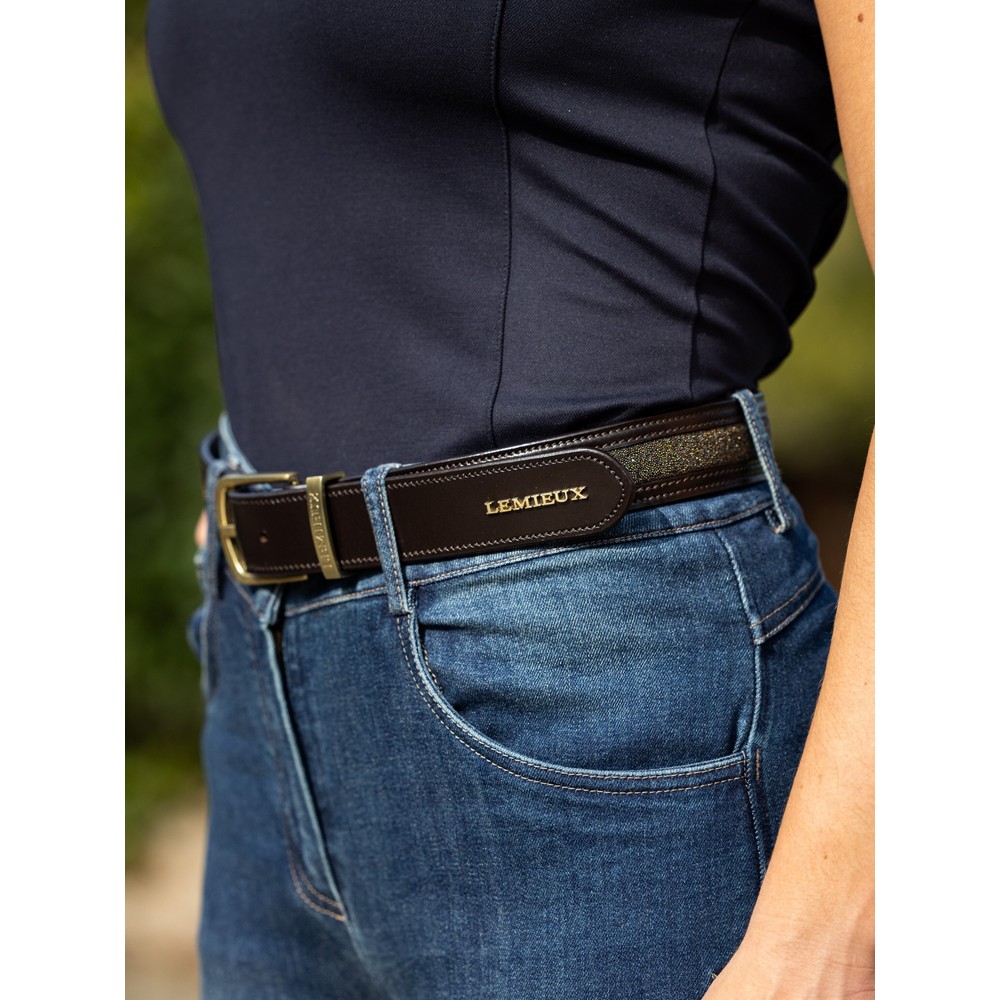 LeMieux Crystal Insert Belt - Brown