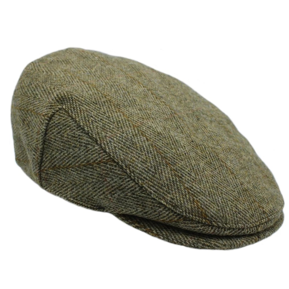 Heather Hats & Accessories Chilton Derby Tweed Waterproof Flat - Sage Green