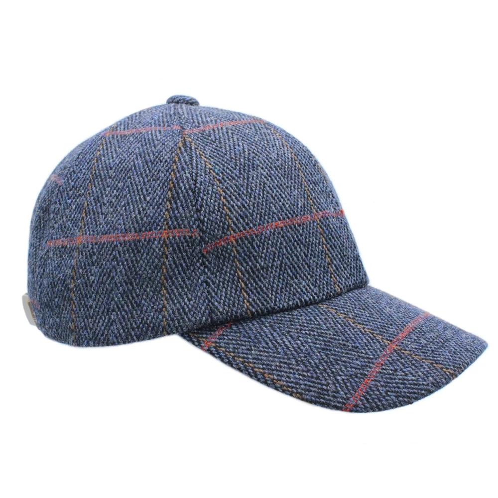 Heather Hats & Accessories Callow Derby Tweed Baseball Cap - Midnight Blue in Midnight Blue