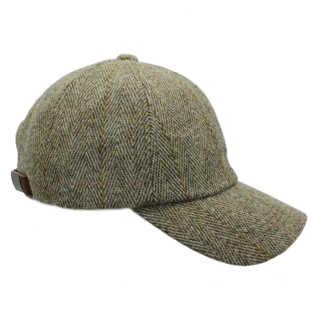 Heather Hats & Accessories Callow Derby Tweed Baseball Cap - Sage Green in Sage Green