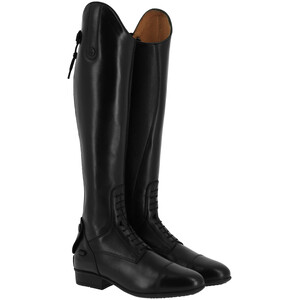 Equitheme Leather Lace-Up Tall Boots - Black in Black