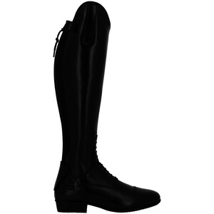 Equitheme Leather Lace-Up Tall Boots - Black in Black