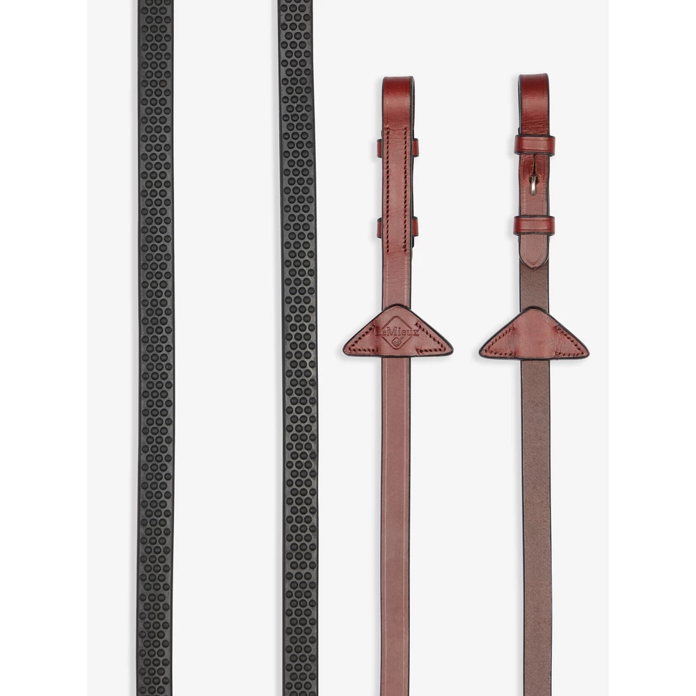 LeMieux Soft Rubber Reins  /Silver- Chestnut in Chestnut