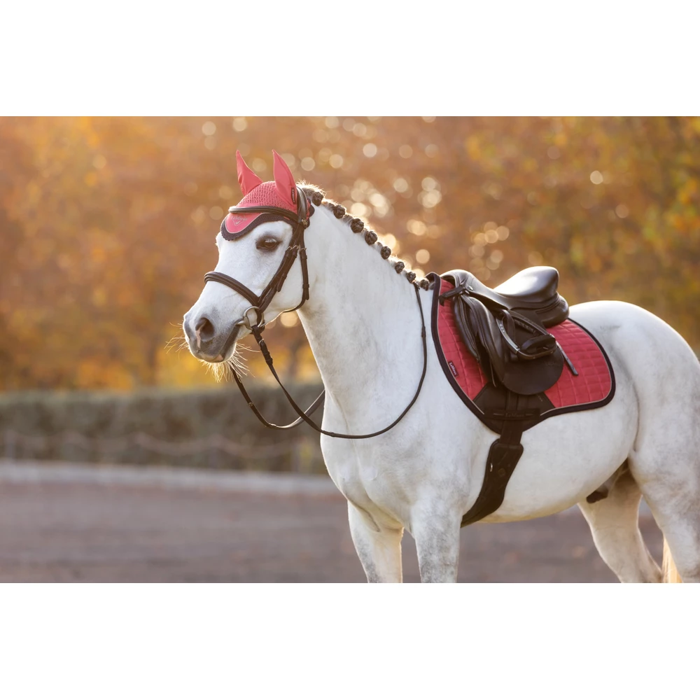 LeMieux Mini Classic Fly Hood  - Cranberry in Cranberry
