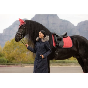 LeMieux Suede Dressage Square  - Cranberry in Cranberry