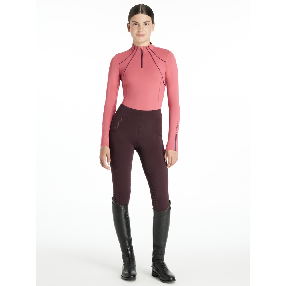 LeMieux Young Rider Mia Mesh Base Layer - Cranberry