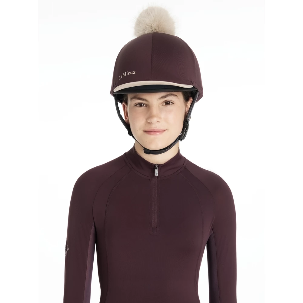 LeMieux Classique Pom Hat Silk  - Damson in Damson