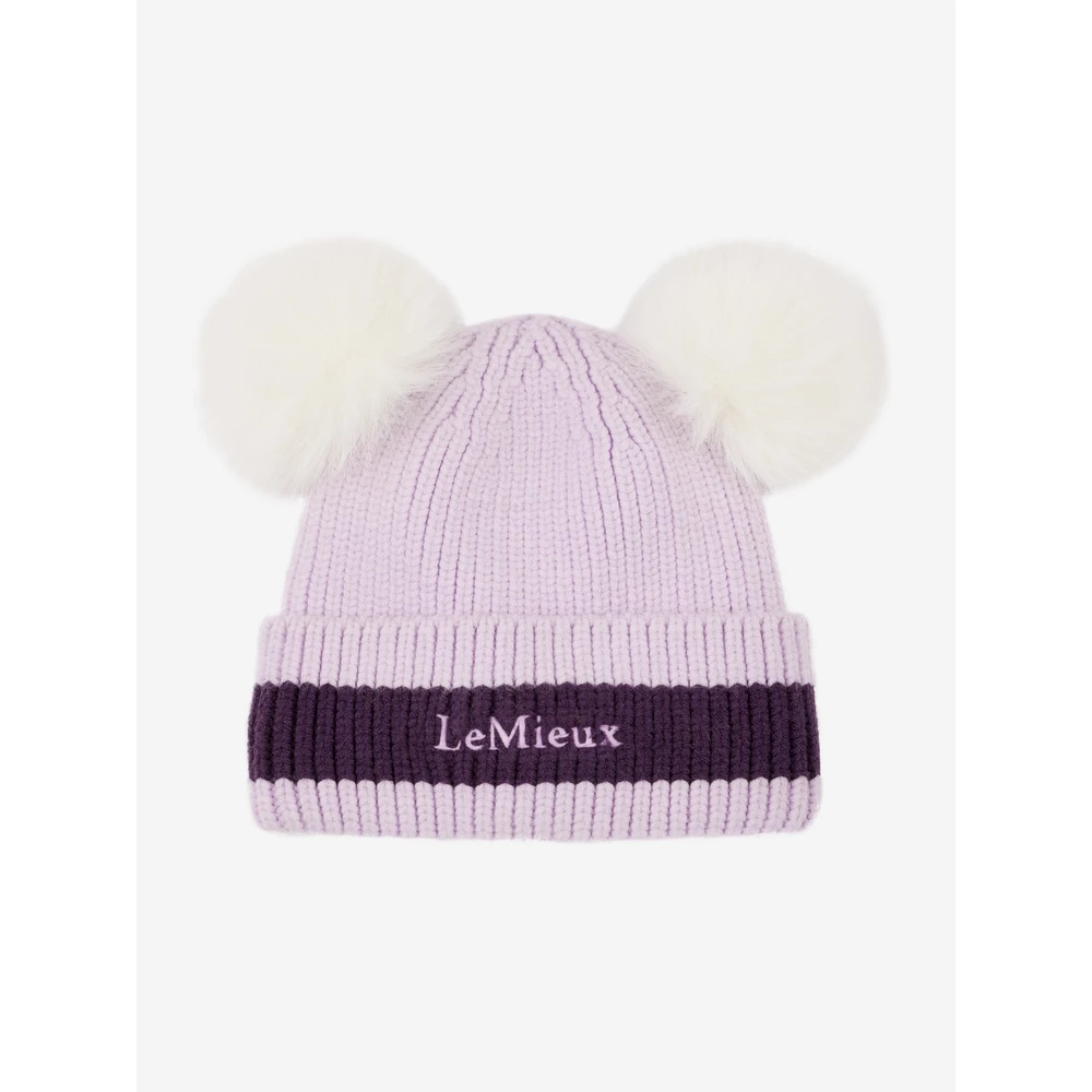 LeMieux Mini Double Pom Beanie  - Lilac in Lilac