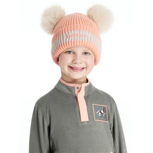 LeMieux Mini Double Pom Beanie  - Peach Punch in Peach Punch