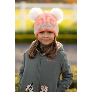 LeMieux Mini Double Pom Beanie  - Peach Punch in Peach Punch