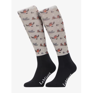 LeMieux Footsie Socks Xmas Robins  - Almond 