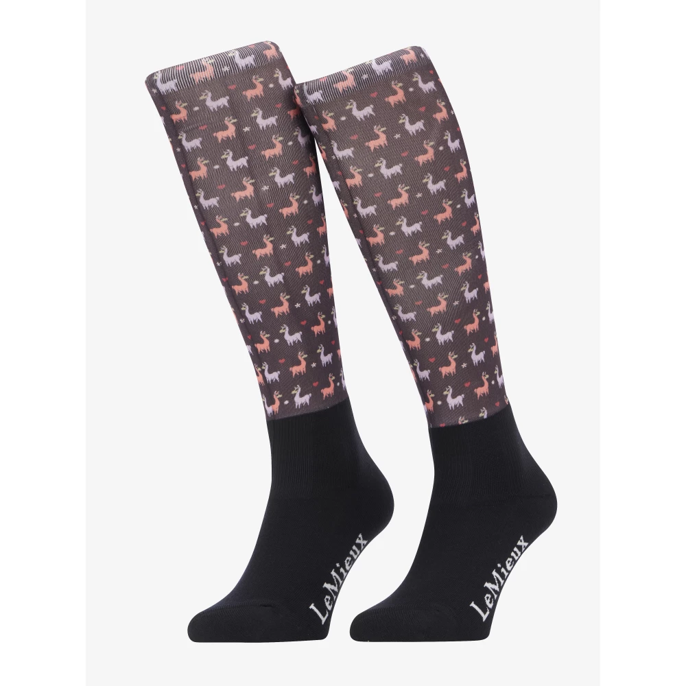 LeMieux Footsie Socks Llamas  - Damson in Damson