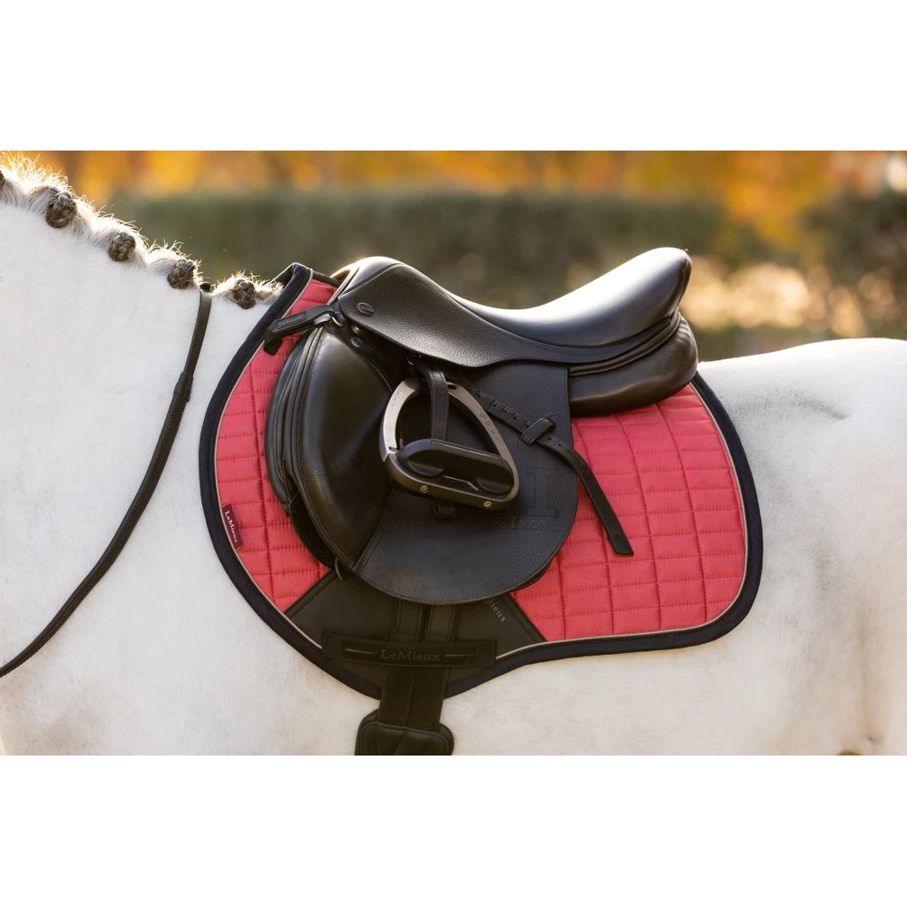LeMieux Mini Suede Close Contact Square  - Cranberry in Cranberry