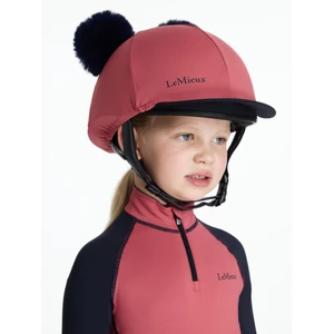 LeMieux Mini Double Pom Hat Silk  - Cranberry in Cranberry