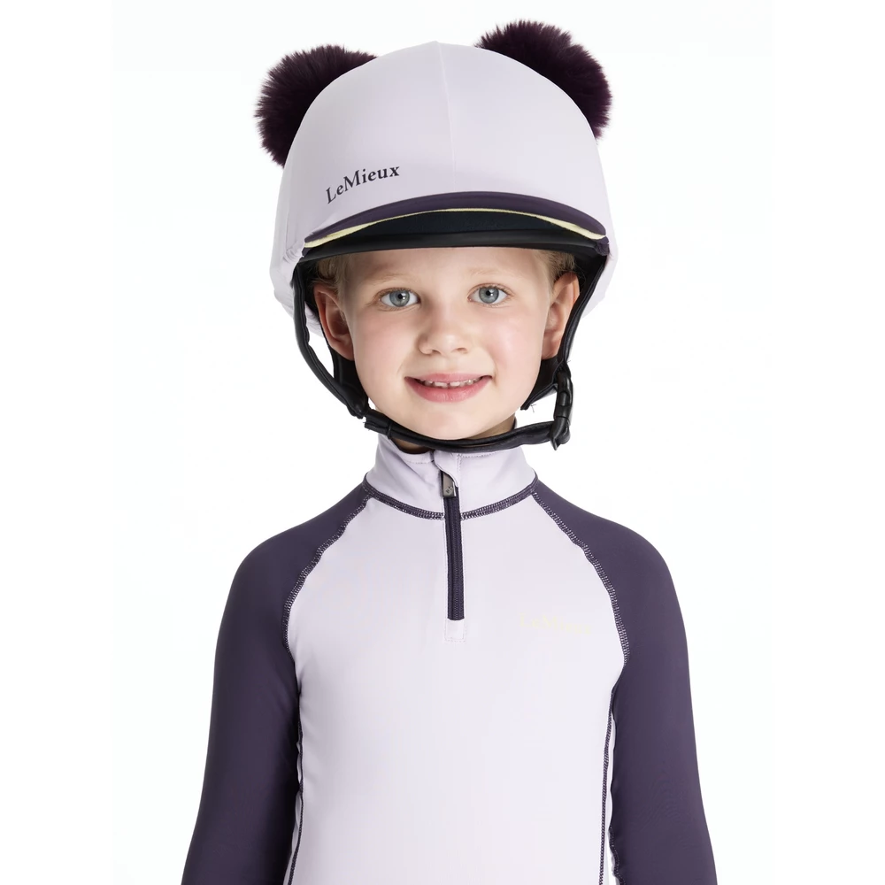 LeMieux Mini Double Pom Hat Silk  - Lilac in Lilac