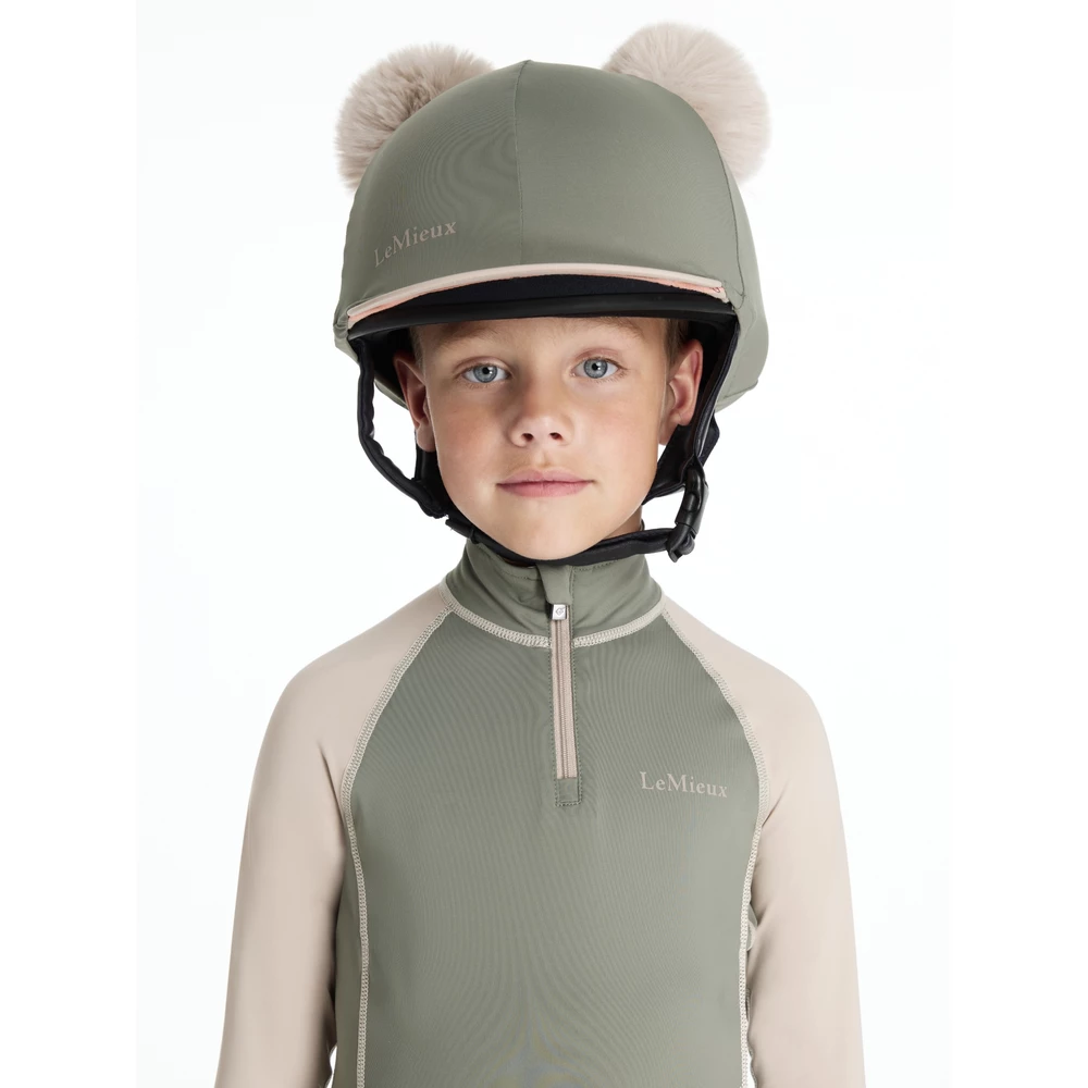 LeMieux Mini Double Pom Hat Silk  - Rosemary in Rosemary