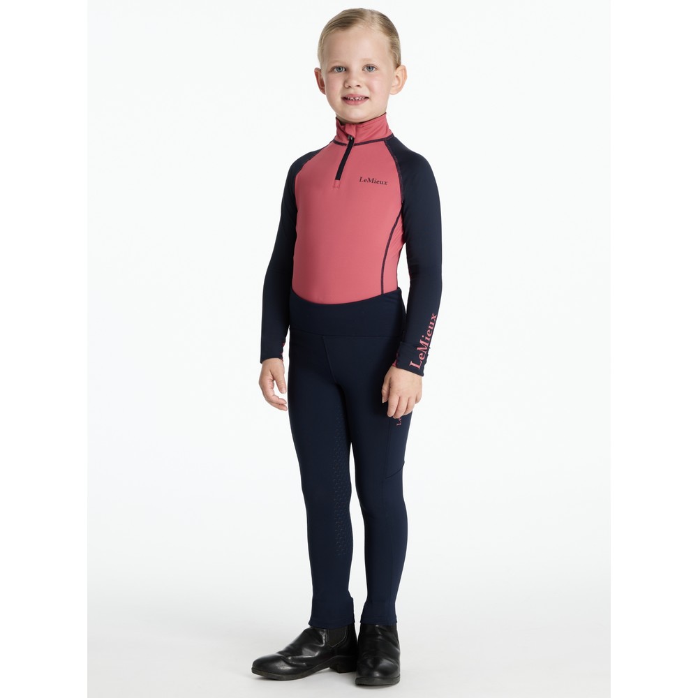 LeMieux Mini Nora Brushed Pull On thermal riding leggings - Navy