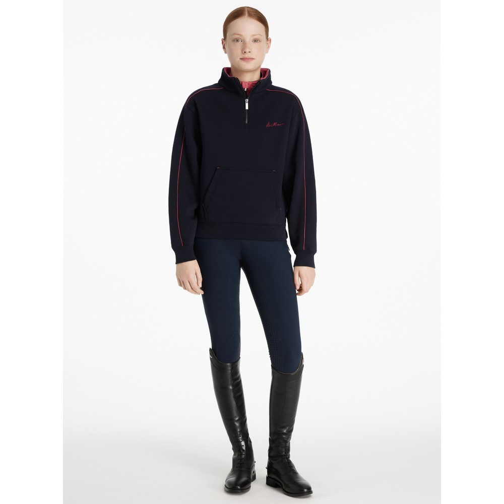 LeMieux Young Rider Kate Quarter Zip Sweat - Navy/Cranberry