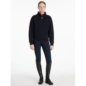 LeMieux Young Rider Kate Quarter Zip Sweat  - Navy/Cranberry in Navy/Cranberry