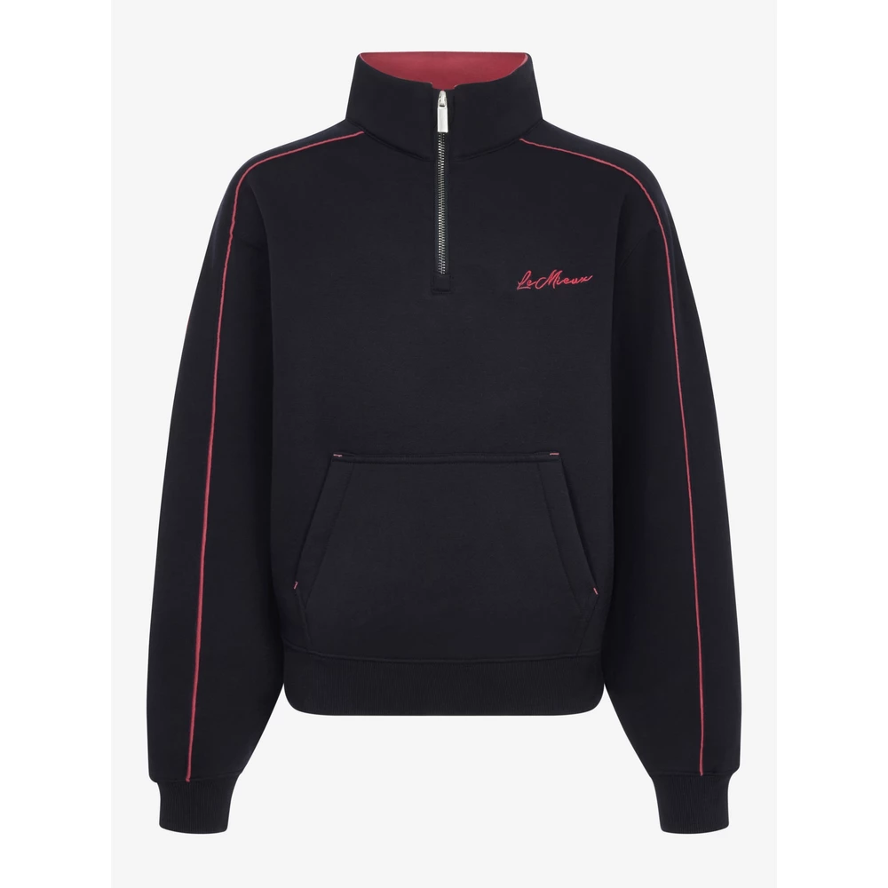 LeMieux Young Rider Kate Quarter Zip Sweat  - Navy/Cranberry in Navy/Cranberry