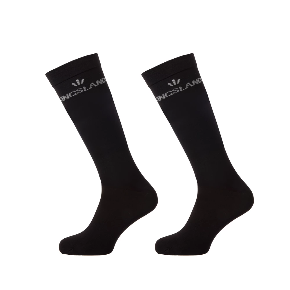 Kingsland KLMona Dressage Show Socks 2-Pack - Black in Black