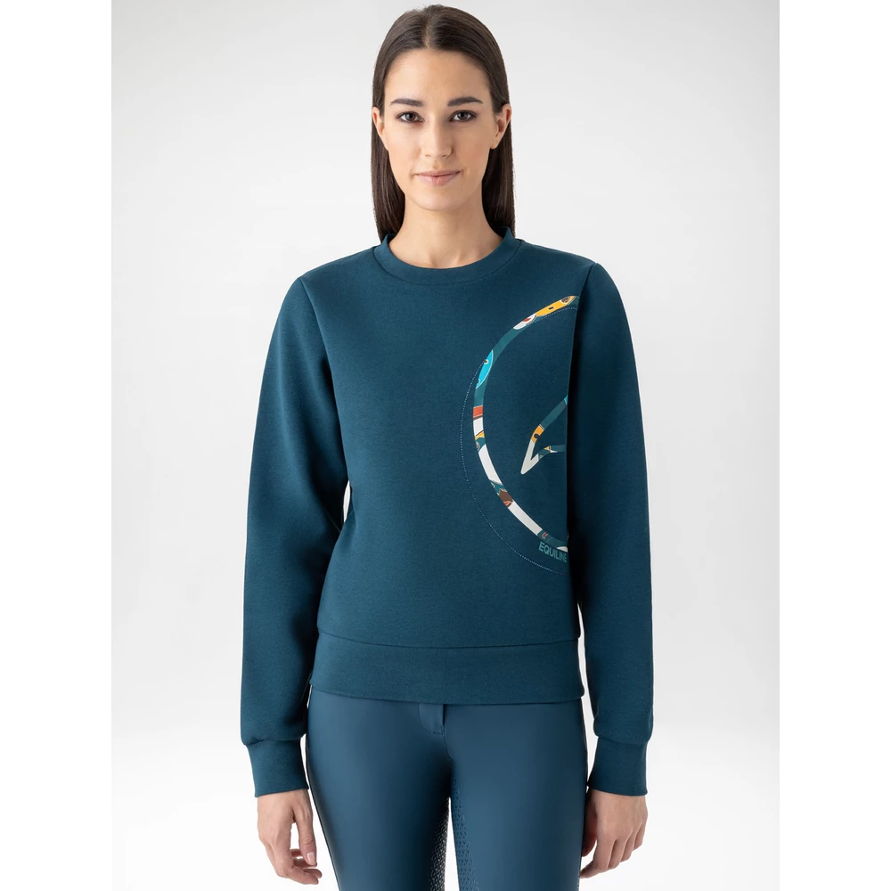 Equiline Women's Crewneck Sweatshirt - Legion Blue in Legion Blue