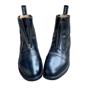 Breeze Up Parade Ring Leather Zip Jodhpur Boots - Black 