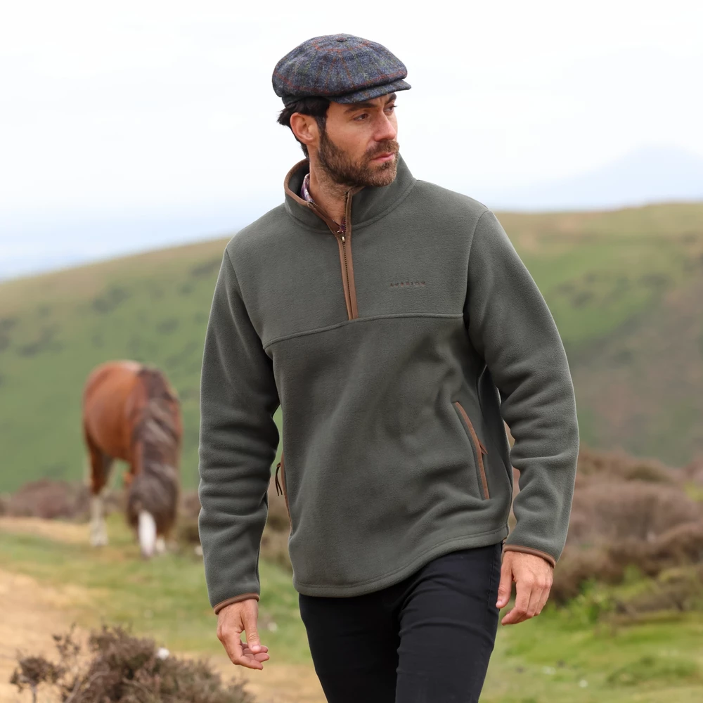 Aubrion Core Half Zip Fleece - Gents - Green in Green