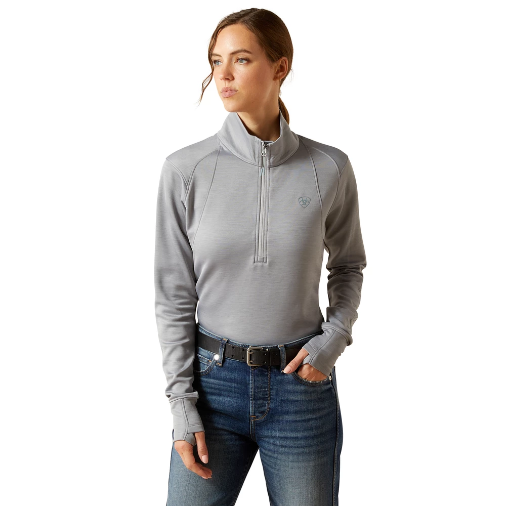 Ariat Womens Team Eq 1/2 Zip - Alloy Heather in Alloy Heather