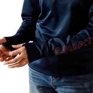 Ariat Youth Team Eq 1/2 Zip- Navy in Navy