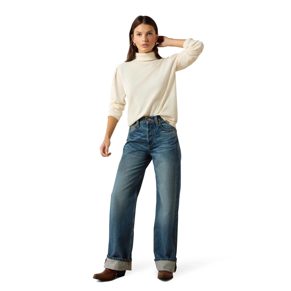 Ariat Womens Aldergate Sweater - Arctic Wolf in Arctic Wolf