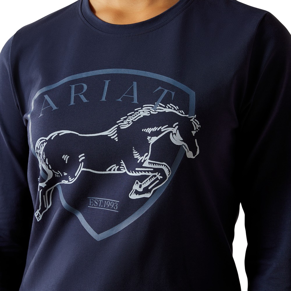 Ariat Youth Liberty Jump Long sleeve Tshirt - Navy