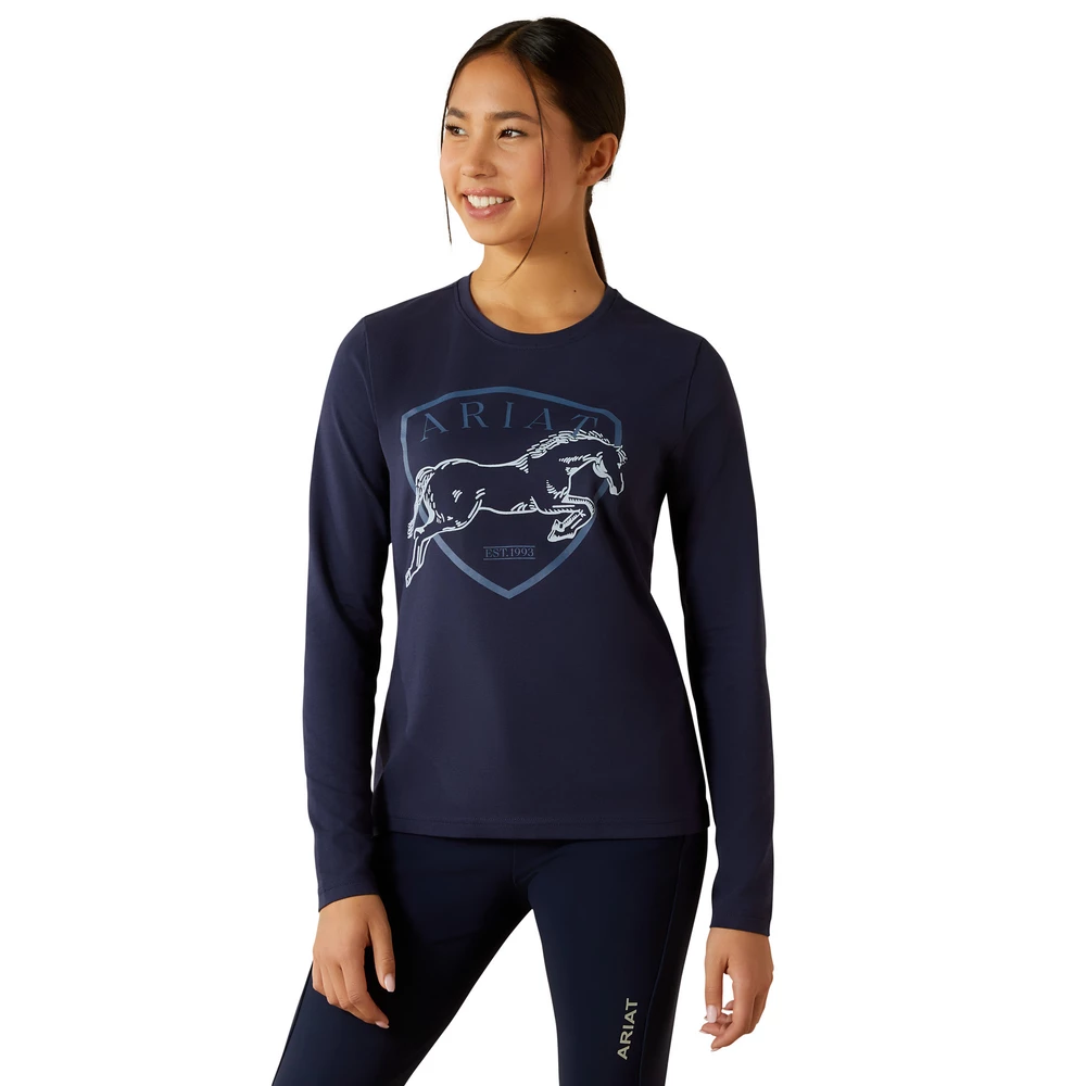 Ariat Youth Liberty Jump Long sleeve Tshirt - Navy in Navy