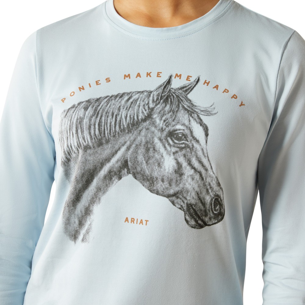 Ariat Youth Happy Long sleeve Tshirt - Skyway