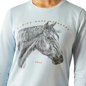 Ariat Youth Happy Long sleeve Tshirt - Skyway in Skyway