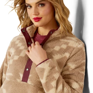 Ariat Womens Berber Snap Front Sweatshirt - Lone Ridge Print in Lone Ridge Print