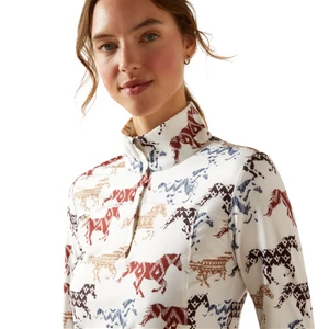 Ariat Womens Lowell 3.0 1/4 Zip Long sleeve Baselayer - Painted Ponies Print in Painted Ponies Print