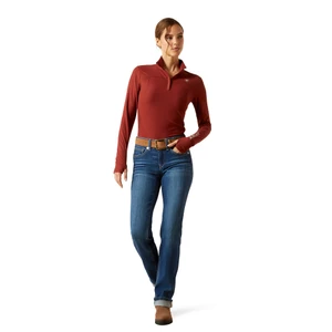 Ariat Womens Lowell 3.0 1/4 Zip Long sleeve Baselayer - Madder Brown in Madder Brown
