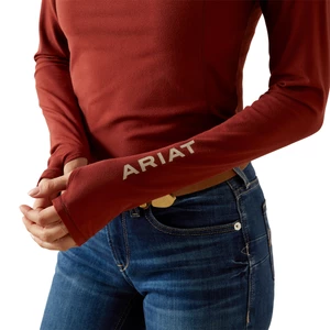 Ariat Womens Lowell 3.0 1/4 Zip Long sleeve Baselayer - Madder Brown in Madder Brown