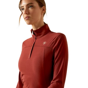 Ariat Womens Lowell 3.0 1/4 Zip Long sleeve Baselayer - Madder Brown in Madder Brown