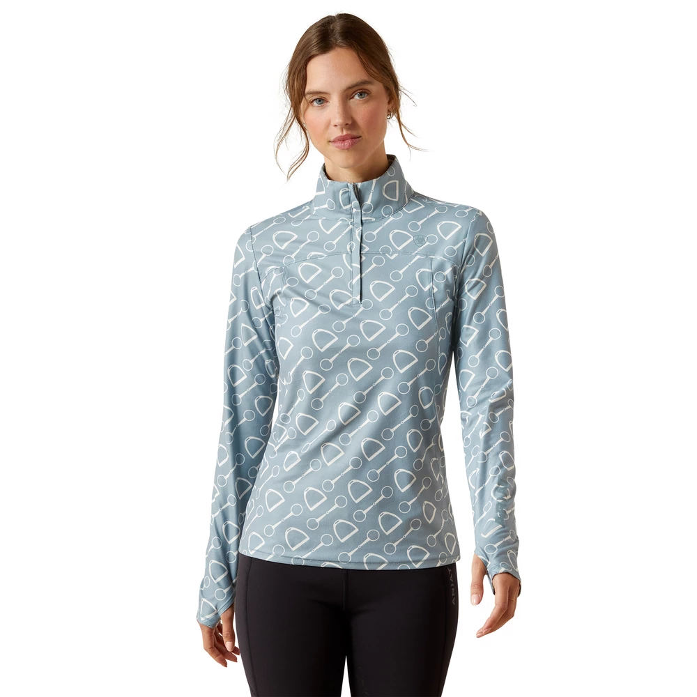 Ariat Womens Lowell 3.0 1/4 Zip Long sleeve Baselayer - Hardware Print in Hardware Print