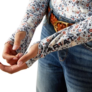 Ariat Youth Lowell 3.0 1/4 Zip Long sleeve Baselayer - Posey Pony Print in Posey Pony Print