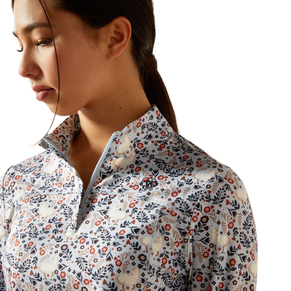 Ariat Youth Lowell 3.0 1/4 Zip Long sleeve Baselayer - Posey Pony Print 