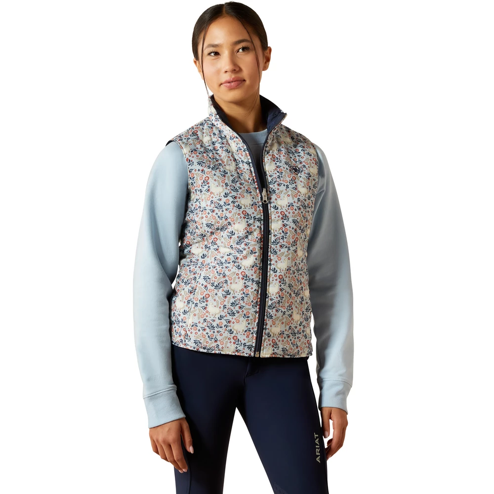 Ariat Youth Bella Insulated Reversible Vest- Posey Pony Print in Posey Pony Print