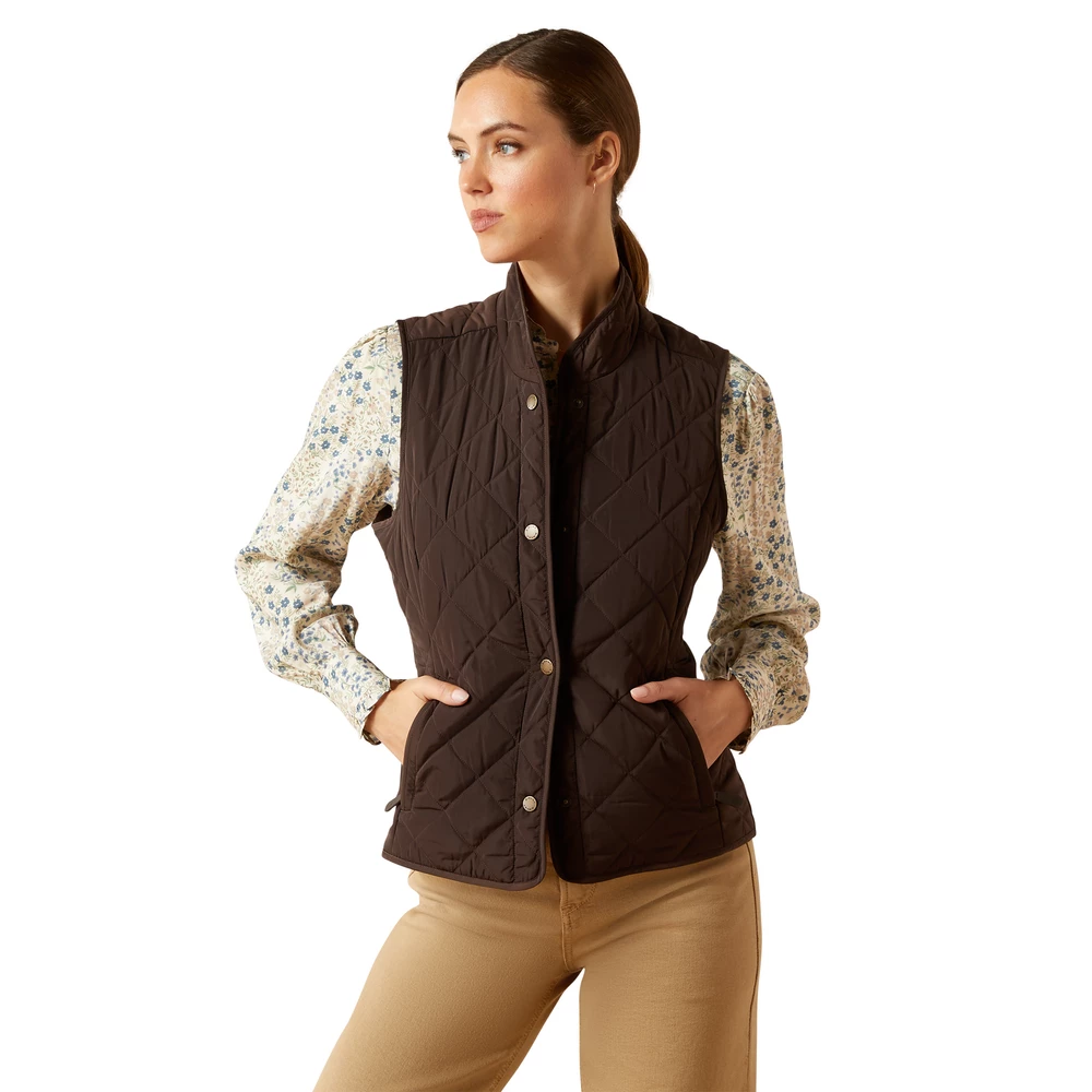 Ariat Womens Woodside Vest - Coffee Bean in Coffee Bean
